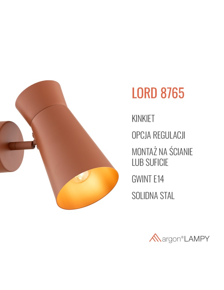 Argon LORD 8765  E14 (nie zawiera źródła światła) / 230V stal lakierowana