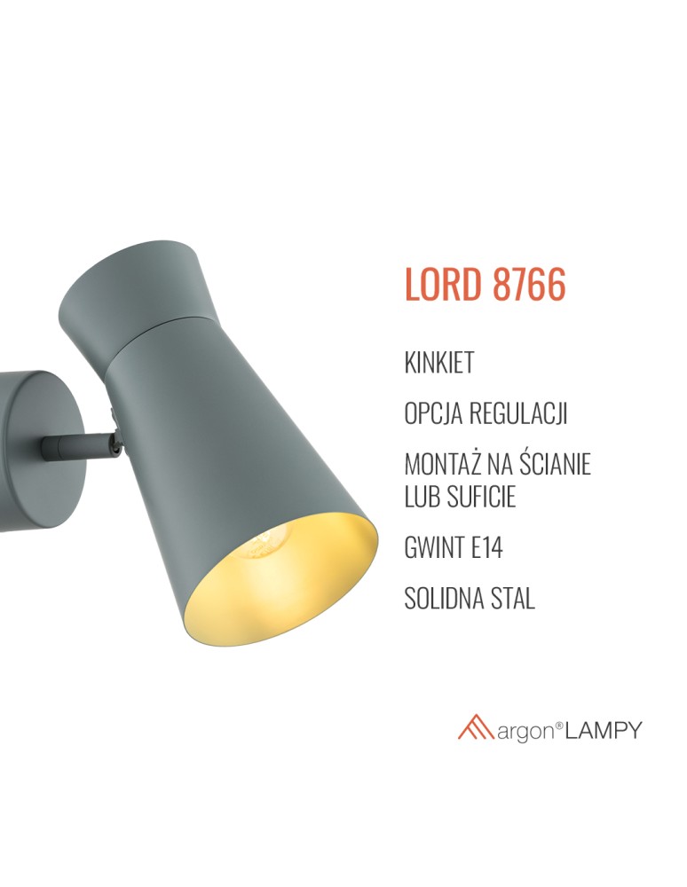 Argon LORD 8766  E14 (nie zawiera źródła światła) / 230V stal lakierowana