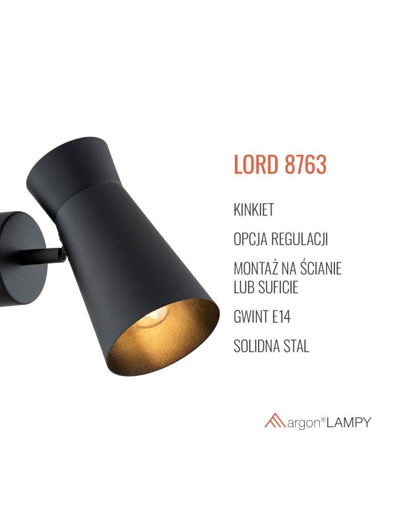Argon LORD 8763  E14 (nie zawiera źródła światła) / 230V stal lakierowana