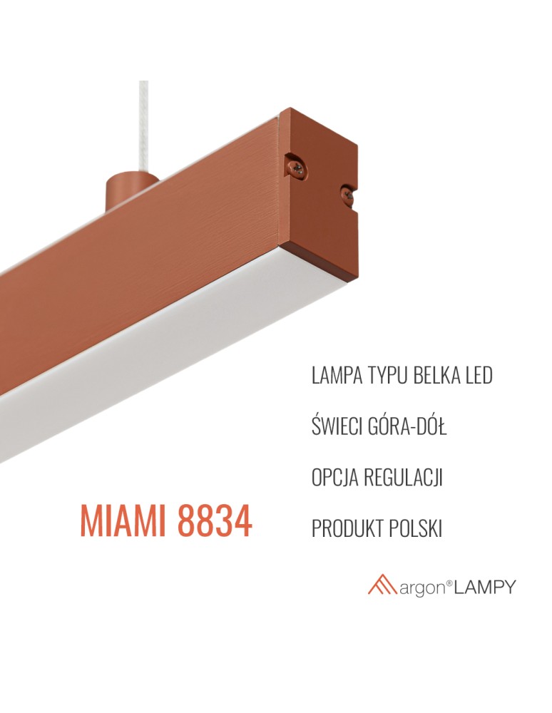 Pendant lamps over the island - Argon MIAMI 8834 LED (integrated) 230V / 3000 K lacquered steel - product kolory-swiatla.pl 8