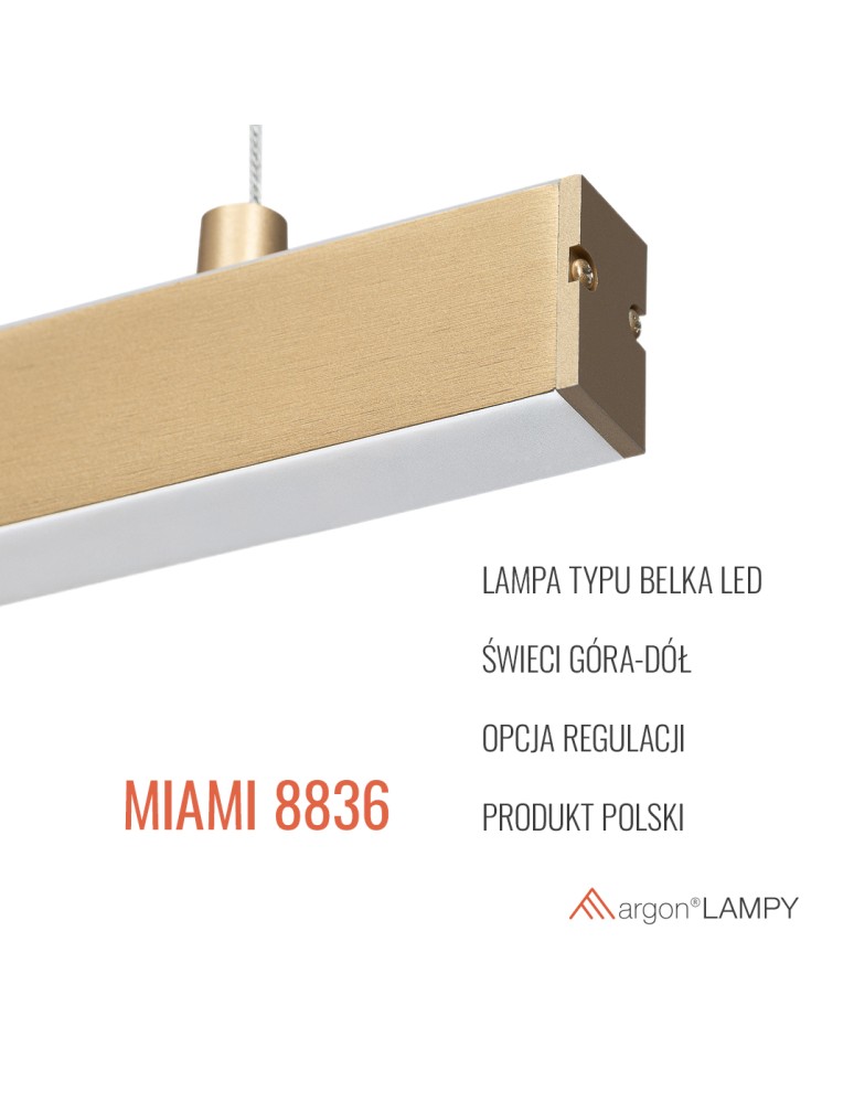 Argon MIAMI 8836  LED (zintegrowany) 230V / 3000 K stal lakierowana