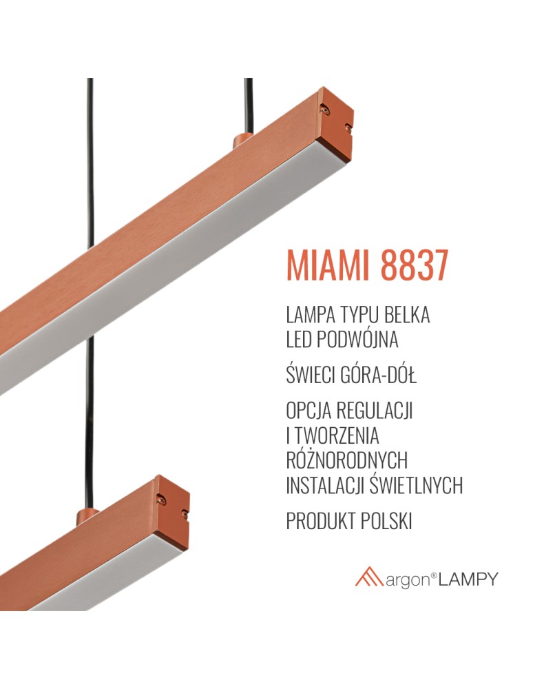 Argon MIAMI 8837  LED (zintegrowany) 230V / 3000 K stal lakierowana