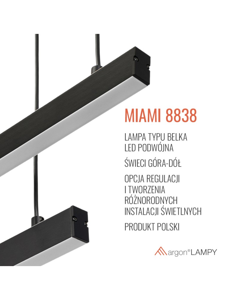 Argon MIAMI 8838  LED (zintegrowany) 230V / 3000 K stal lakierowana