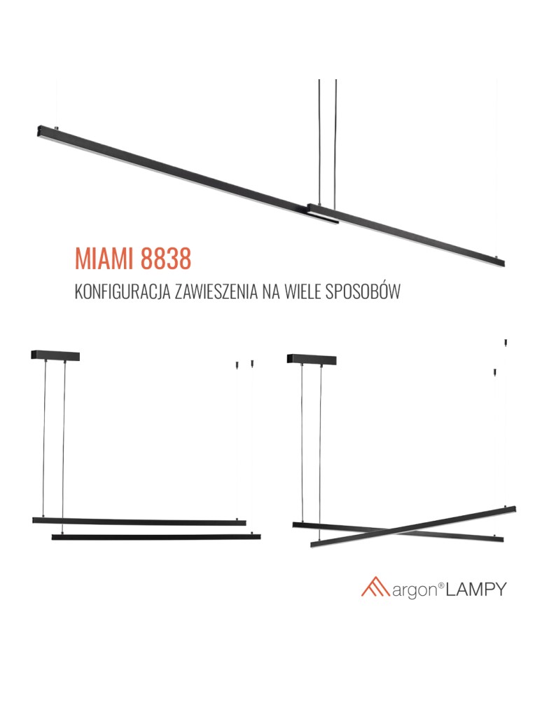 Argon MIAMI 8838  LED (zintegrowany) 230V / 3000 K stal lakierowana
