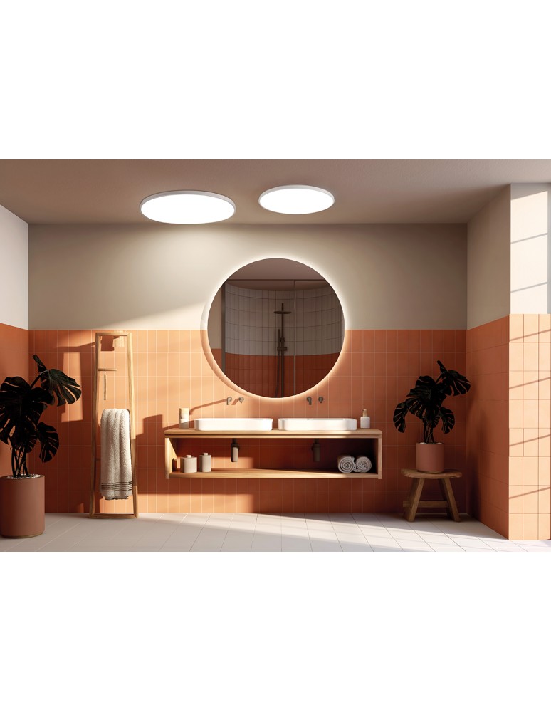 Nowodvorski AGNES ROUND LED PRO  Lampy sufitowe Plafon Max moc 64W LED IP44 3000K Biały 10981