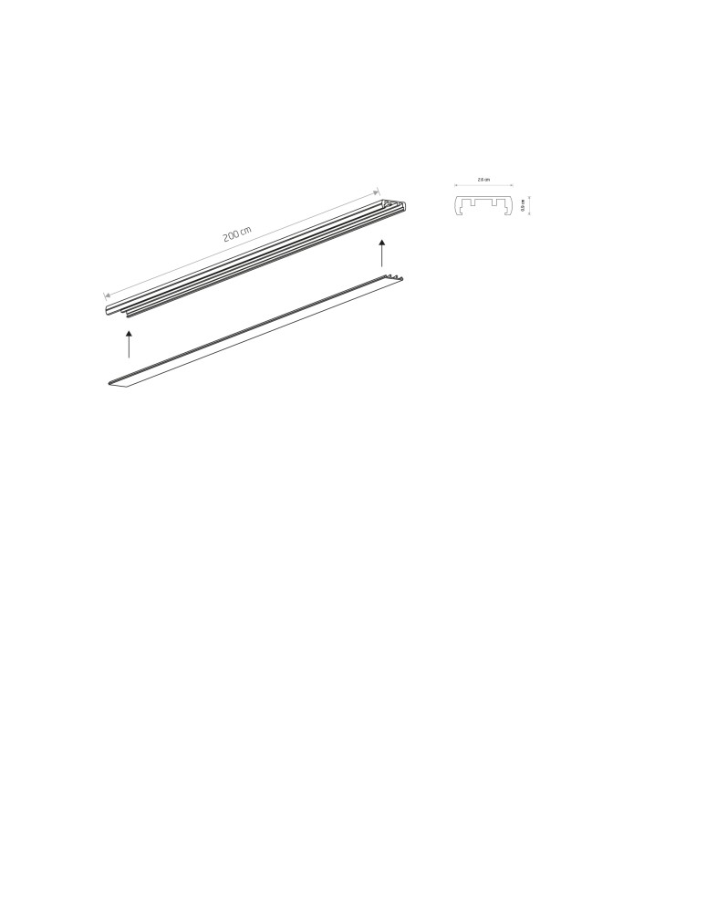 Magnetic rails - Nowodvorski UT-LVM TRACK 2M Rail systems 1-circuit low voltage 48V UT- LVM Surface-mounted rail Black 11318 - product kolory-swiatla.pl 6