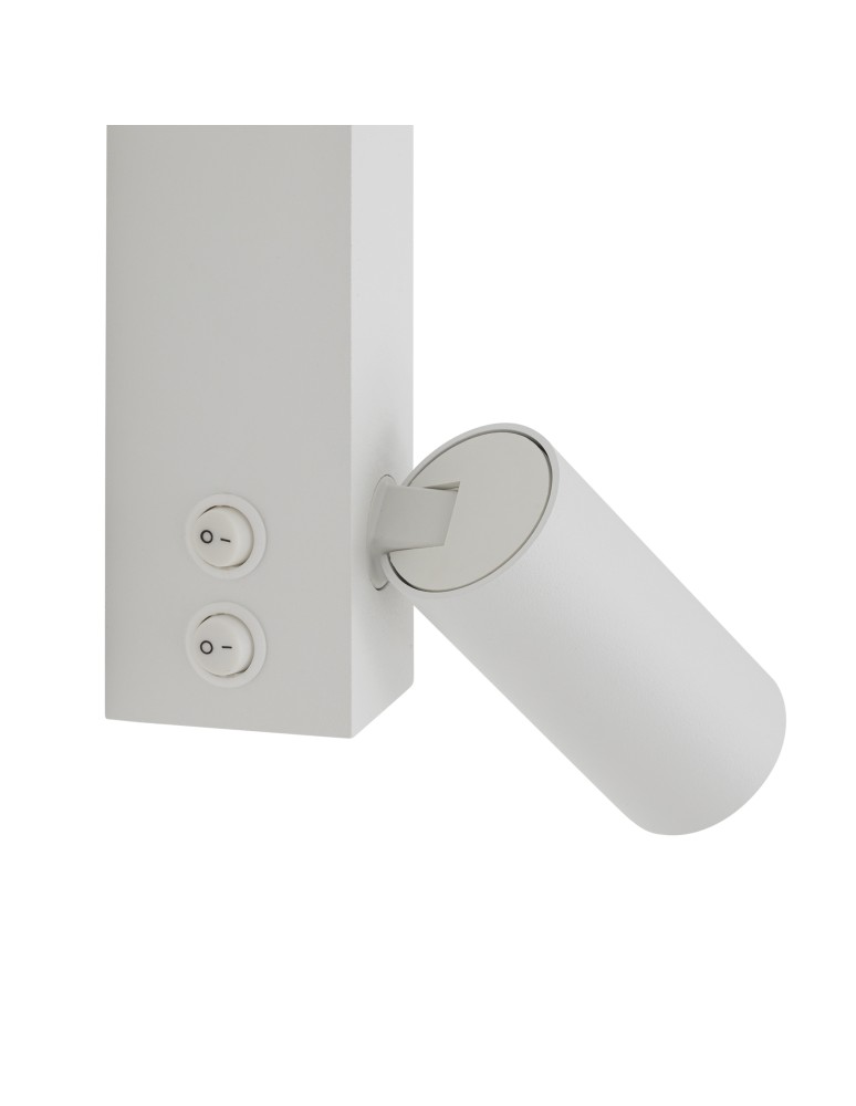 Wall lamps for bedrooms - Nowodvorski EASY LED LEFT Wall mounted Adjustable with switch Max power 1x10W only LED, 1x11W LED GU10 R35, LED 3000K White 115 - product kolory-swiatla.pl 5