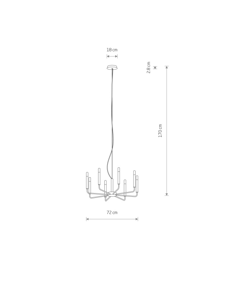 Modern chandeliers - Nowodvorski ORTO Ceiling Lamps Chandelier Max wattage 10W only LED E14 Black 11460 - product kolory-swiatla.pl 2