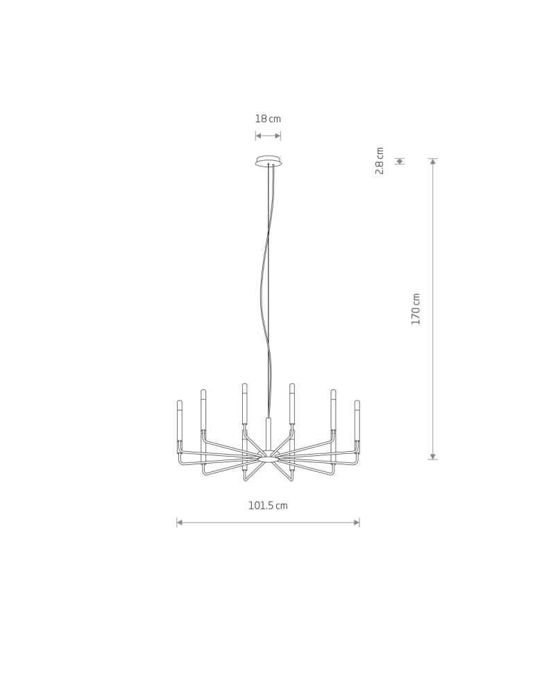 Modern chandeliers - Nowodvorski ORTO B Ceiling Lamps Chandelier Max power 10W only LED E14 Silk gray 11465 - product kolory-swiatla.pl 4
