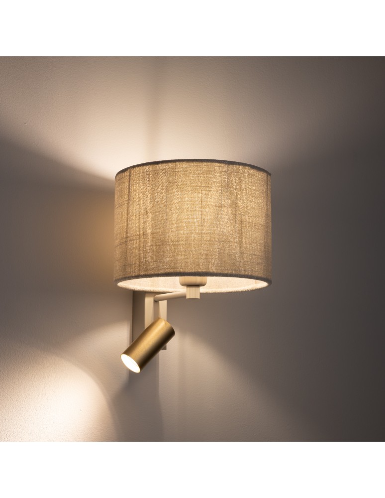 Reading wall lamps - Nowodvorski SANTANA A Wall mounted Adjustable with switch Max wattage 10W only LED, 10W only LED E27, GU10 R35 Cream 11654 - product kolory-swiatla.pl 2
