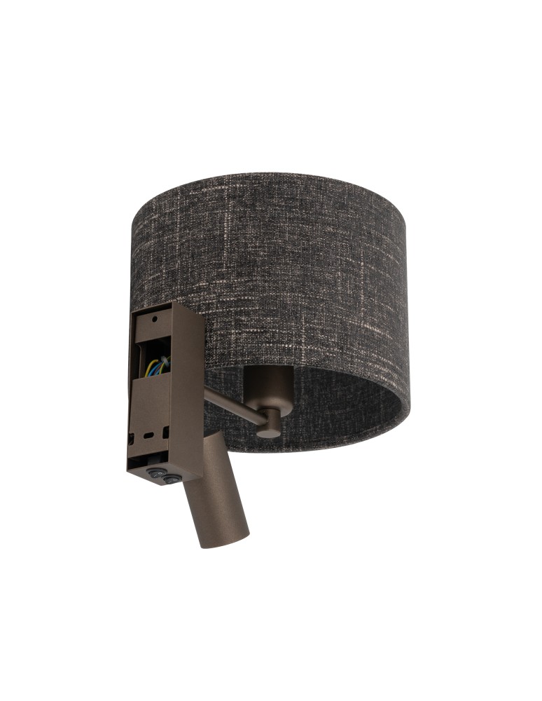 Nowodvorski AMARELA A  Ścienna Regulowany z włącznikiem Max moc 10W only LED, 10W only LED E27, GU10 R35  Czarny melanż 1166