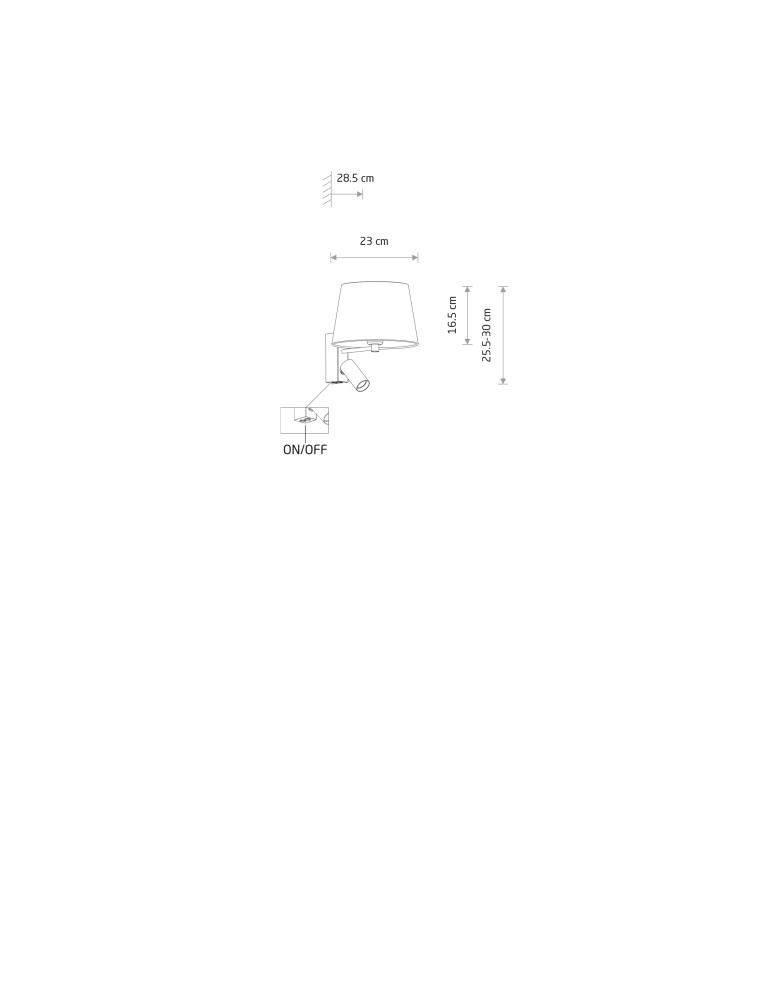 Nowodvorski TUTOIA  Ścienna Regulowany z włącznikiem Max moc 10W only LED, 10W only LED E27, GU10 R35  Beż 11684