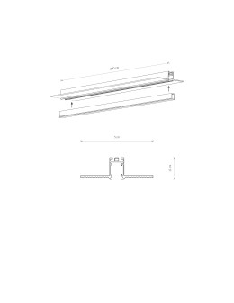 Nowodvorski NANO - LVM RECESSED TRACK 2M Systemy szynowe 1-obwodowy niskonapięciowy 24V NANO-LVM Szynoprzewód Podtynkowe Czarn - produkt 2