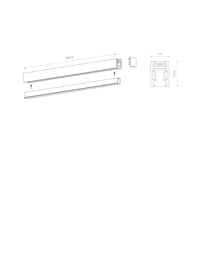 Magnetic rails - Nowodvorski NANO - LVM TRACK 1M Rail systems 1-circuit low voltage 24V NANO-LVM Surface-mounted rail Black 11724 - product kolory-swiatla.pl 3