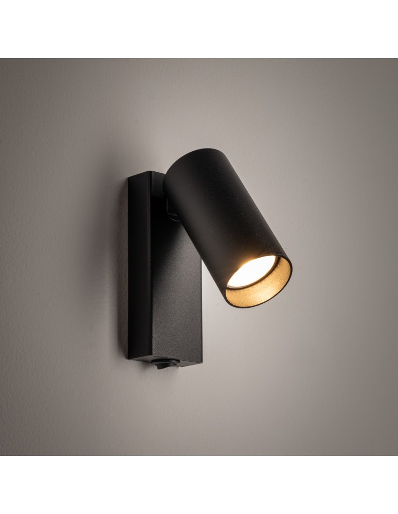 Nowodvorski FOURTY  Ścienna Regulowany z włącznikiem Max moc 10W only LED GU10 R35  Czarny 11763