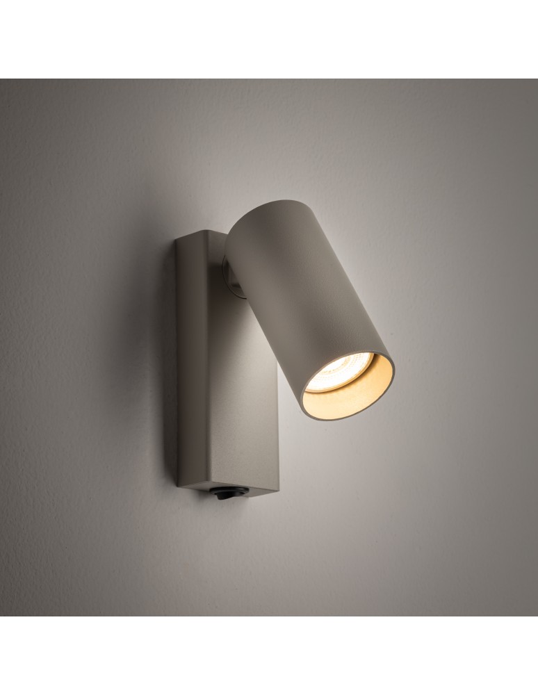 Reading wall lamps - Nowodvorski FOURTY Wall-mounted Adjustable with switch Max wattage 10W only LED GU10 R35 Silk gray 11765 - product kolory-swiatla.pl 2