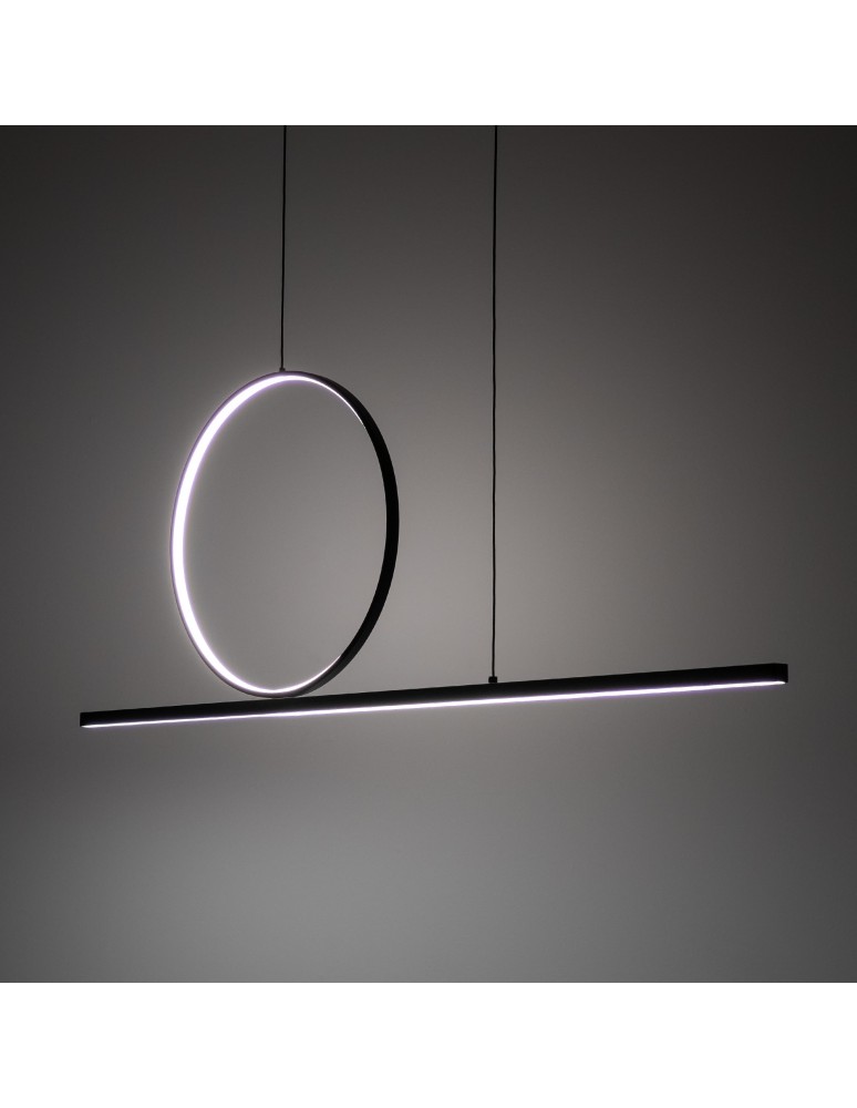 Pendant lamps over the island - Nowodvorski LINEO LED Ceiling Lights Max wattage 39W LED 3000K Black 11879 - product kolory-swiatla.pl 2