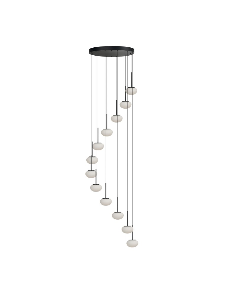 LED pendant lamps - Azzardo SERENITY 12 BK Hanging Pendant Matte Black AZ6534 - product kolory-swiatla.pl 2