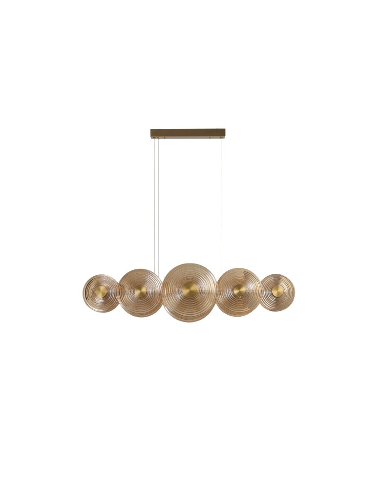 Designer pendant lamps - Azzardo NAZAR PENDANT 5 3-STEP DIMM Pendant Glossy Amber AZ6531 - product kolory-swiatla.pl 1