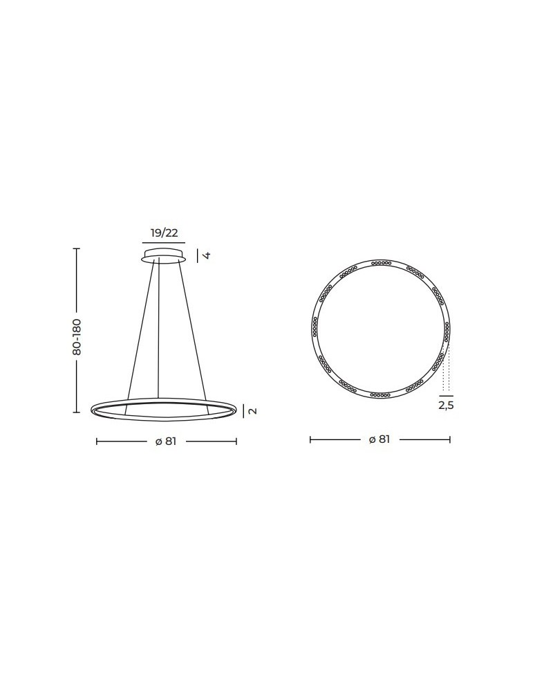Pendant lamps circles - Azzardo APUS 80 BK Hanging Pendant Matte Black AZ6532 - product kolory-swiatla.pl 4