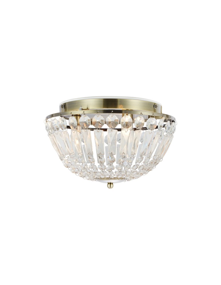 Ceiling lamps with crystals - Markslojd ESTELLE Ceiling 3L Antique Brass/Mc IP44 109031 - product kolory-swiatla.pl 1
