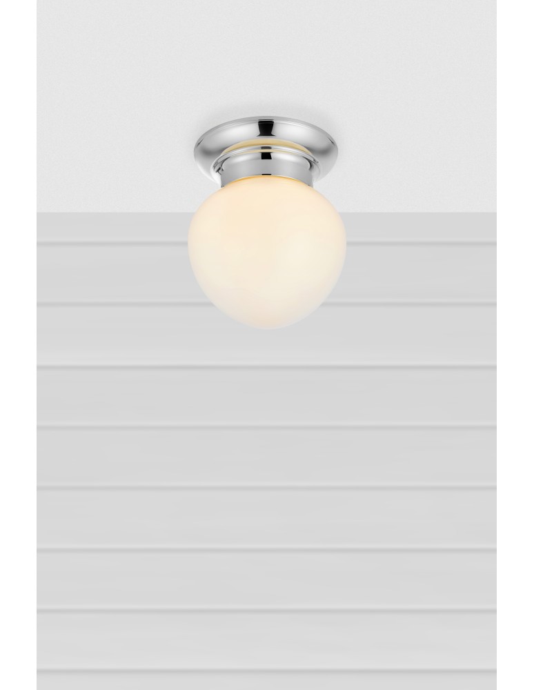 Scandinavian style ceiling lamps - Markslojd RONDA Ceiling 1L White/Chrome IP44 109029 - product kolory-swiatla.pl 2