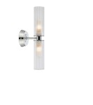 Double wall lamps - Markslojd RIMINI Wall-mounted 2L Transparent/Chrome IP44 109027 - product 1