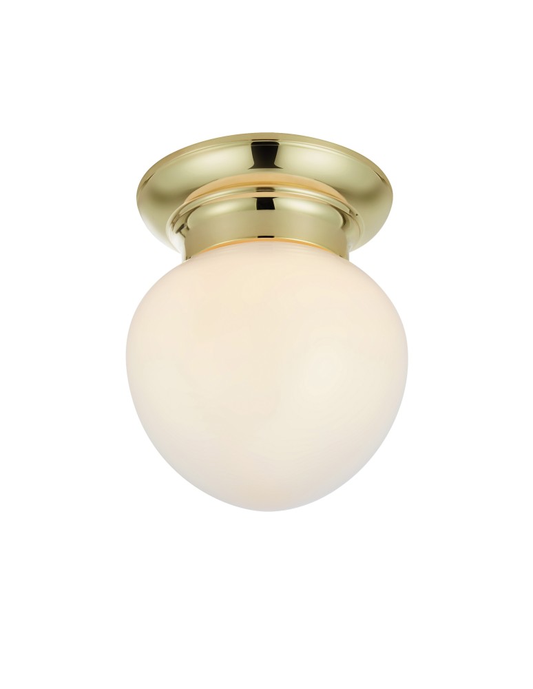 Scandinavian style ceiling lamps - Markslojd RONDA Ceiling 1L White/Brass IP44 109030 - product kolory-swiatla.pl 1