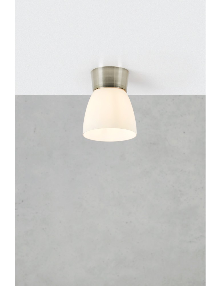Scandinavian style ceiling lamps - Markslojd NERJA Ceiling 1L White/Steel 109026 - product kolory-swiatla.pl 2