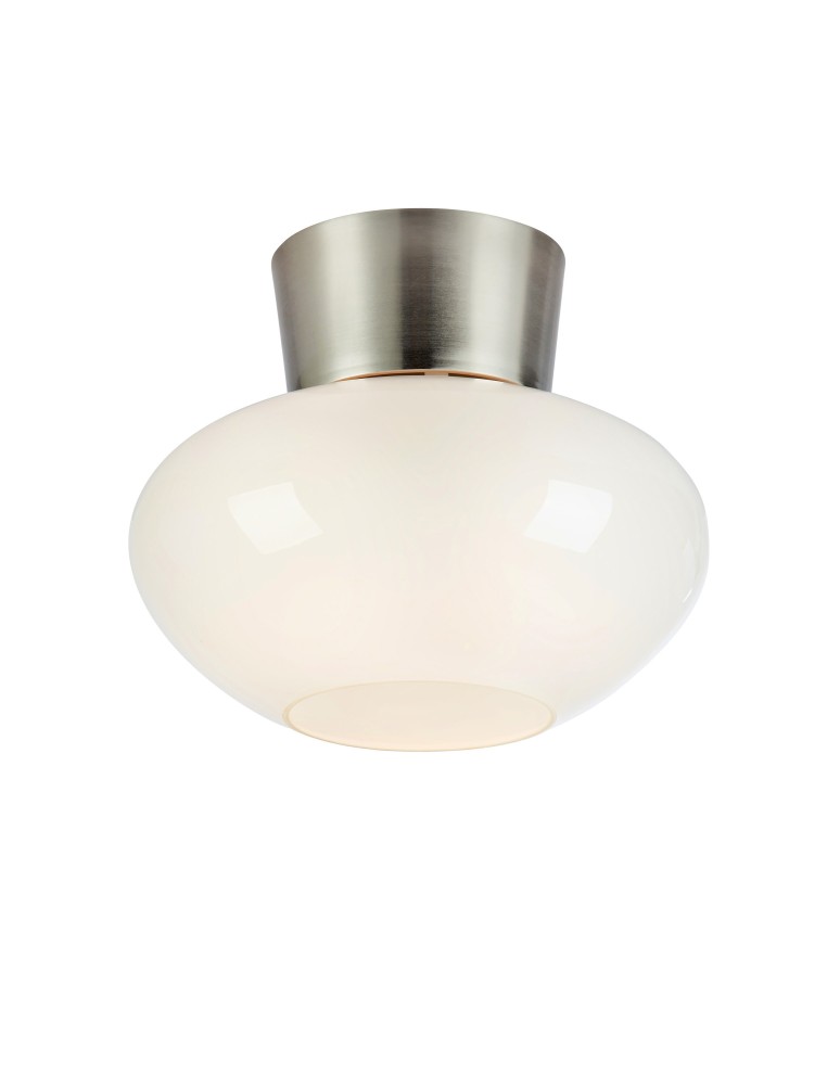 Scandinavian style ceiling lamps - Markslojd MALAGA Ceiling 1L White/Satin Nickel 109025 - product kolory-swiatla.pl 1