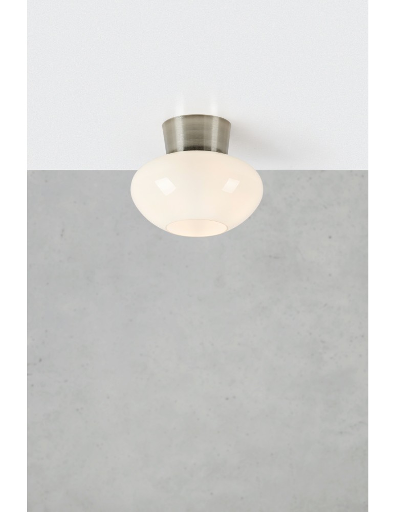 Scandinavian style ceiling lamps - Markslojd MALAGA Ceiling 1L White/Satin Nickel 109025 - product kolory-swiatla.pl 2
