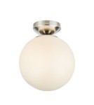 Scandinavian style ceiling lamps - Markslojd STINTINO Ceiling 1L White/Satin Nickel IP44 109024 - product 1