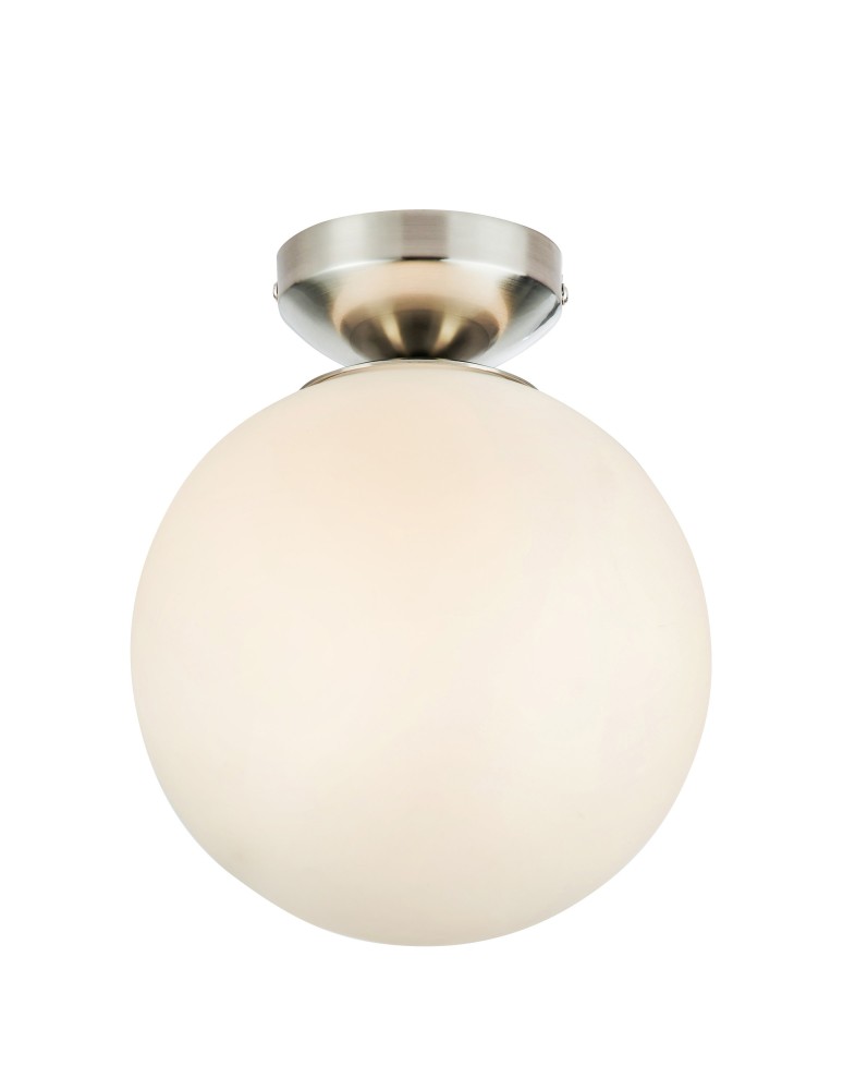 Scandinavian style ceiling lamps - Markslojd STINTINO Ceiling 1L White/Satin Nickel IP44 109024 - product kolory-swiatla.pl 1