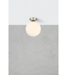 Scandinavian style ceiling lamps - Markslojd STINTINO Ceiling 1L White/Satin Nickel IP44 109024 - product 2
