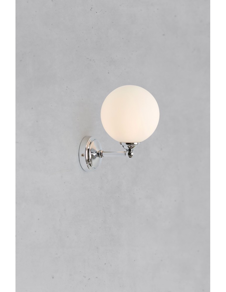 Scandinavian style wall lamps - Markslojd TROPEA Wall mounted 1L White/Chrome IP44 109022 - product kolory-swiatla.pl 2