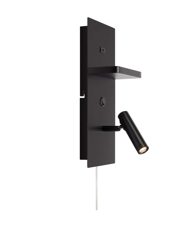 Markslojd CARICA Ścienna 1L LED USB-C z Włącznikiem Czarny 109018