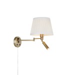 Reading wall lamps - Markslojd PIVOT Wall Mounted 2L Ecru/Antique Brass 109017 - product 1