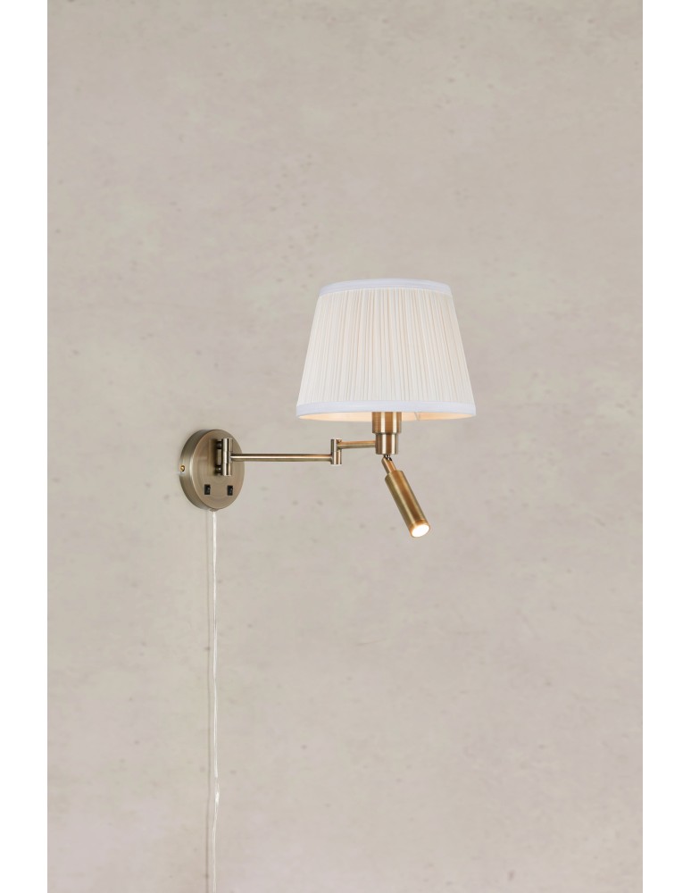 Reading wall lamps - Markslojd PIVOT Wall Mounted 2L Ecru/Antique Brass 109017 - product kolory-swiatla.pl 2
