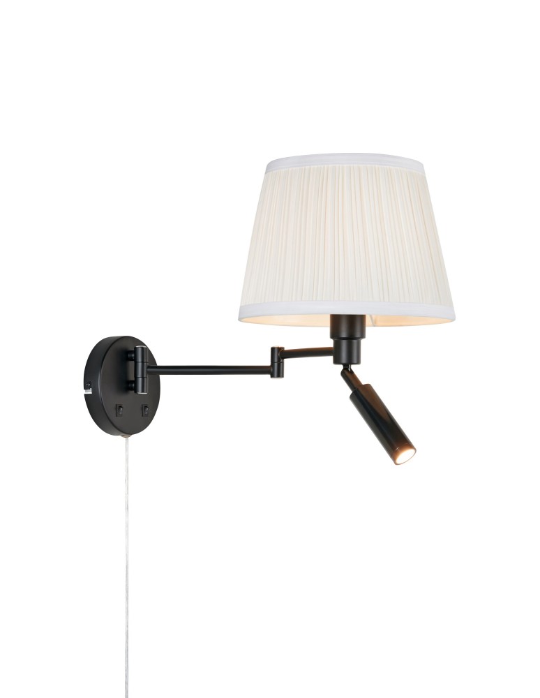 Reading wall lamps - Markslojd PIVOT Wall Mounted 2L Ecru/Black 109016 - product kolory-swiatla.pl 1