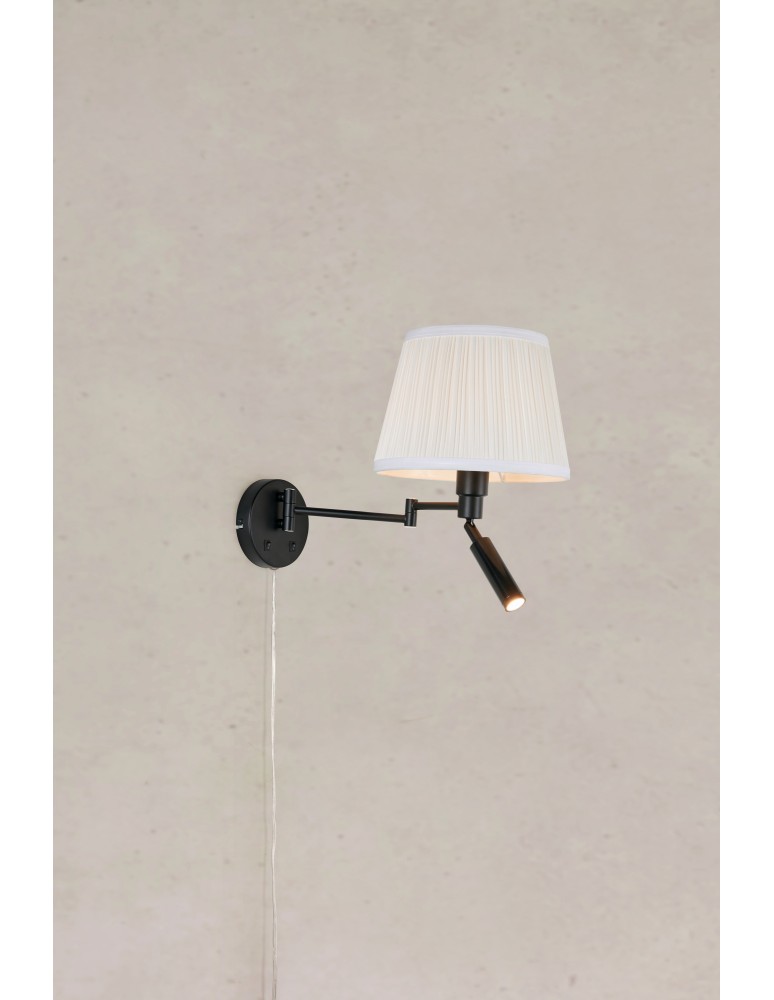 Reading wall lamps - Markslojd PIVOT Wall Mounted 2L Ecru/Black 109016 - product kolory-swiatla.pl 2