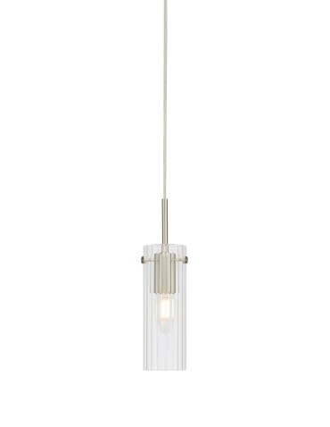 Markslojd TIBIA Pendant 1L Transparent/Satin Nickel 109013