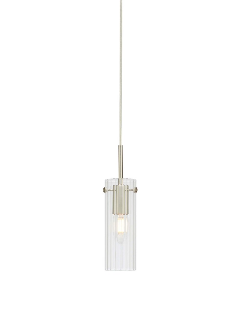 Single pendant lamps - Markslojd TIBIA Pendant 1L Transparent/Satin Nickel 109013 - product kolory-swiatla.pl 1