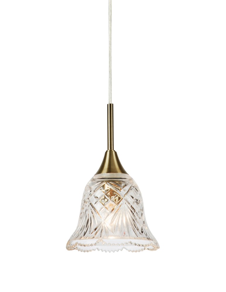 Single pendant lamps - Markslojd LUNA Hanging 1L Transparent/Antique Brass 109011 - product kolory-swiatla.pl 1