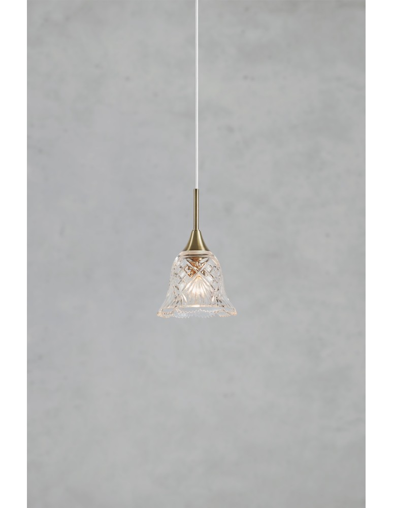 Single pendant lamps - Markslojd LUNA Hanging 1L Transparent/Antique Brass 109011 - product kolory-swiatla.pl 2
