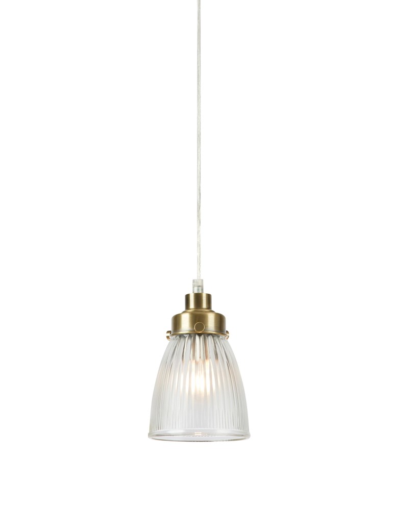 Single pendant lamps - Markslojd BELLIS Hanging 1L Transparent/Antique Brass 109010 - product kolory-swiatla.pl 1
