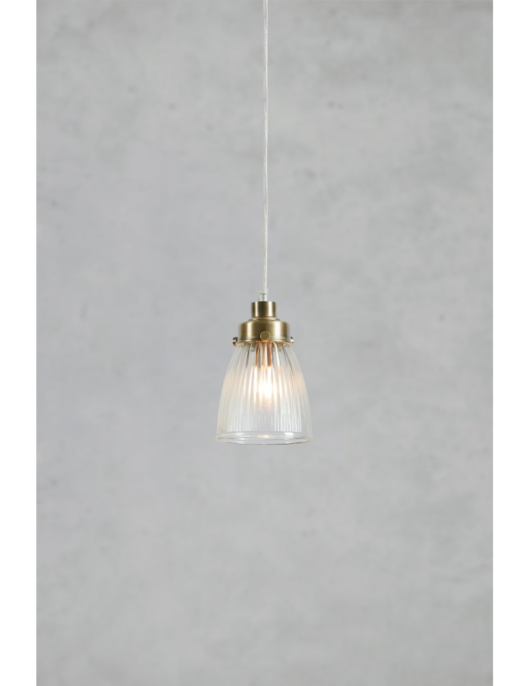 Single pendant lamps - Markslojd BELLIS Hanging 1L Transparent/Antique Brass 109010 - product kolory-swiatla.pl 2