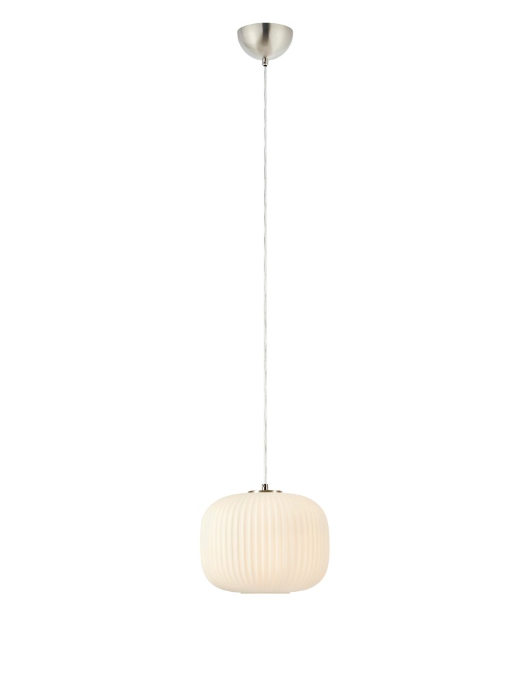 Single pendant lamps - Markslojd SOBER Pendant 1L White/Satin Nickel 109008 - product kolory-swiatla.pl 1