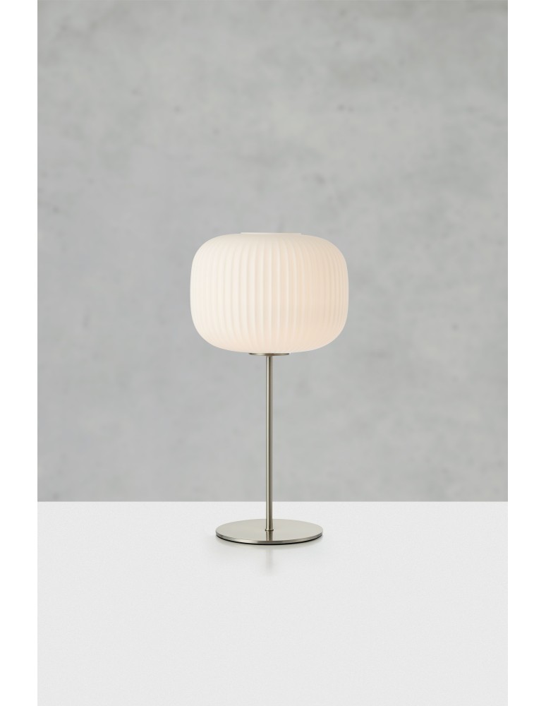 Scandinavian style table lamps - Markslojd SOBER Table 1L White/Satin Nickel 109007 - product kolory-swiatla.pl 2