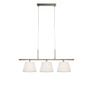 Pendant lamps over the island - Markslojd OXFORD Pendant 3L Ecru/Antique Brass 108975 - product 1