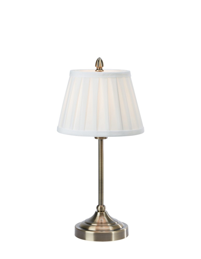 Table lamps with lampshade - Markslojd OXFORD Table 1L Ecru/Antique Brass 108973 - product kolory-swiatla.pl 1